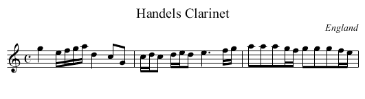 Handels Clarinet - staff notation