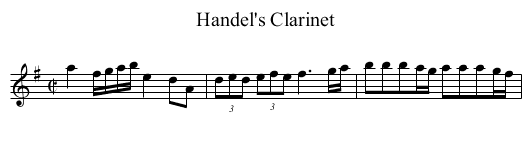 Handel's Clarinet - staff notation