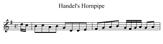 Handel's Hornpipe - staff notation