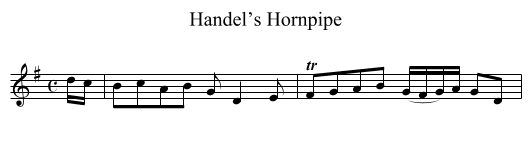 Handel’s Hornpipe - staff notation