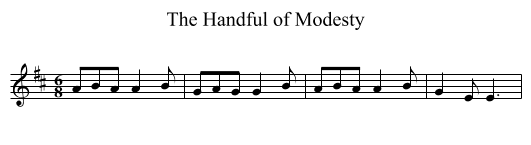 Handful of Modesty, The - staff notation