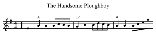 Handsome Ploughboy, The  - staff notation