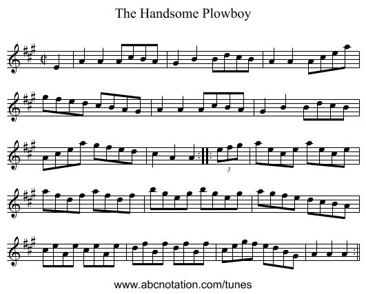 Handsome Plowboy, The - staff notation