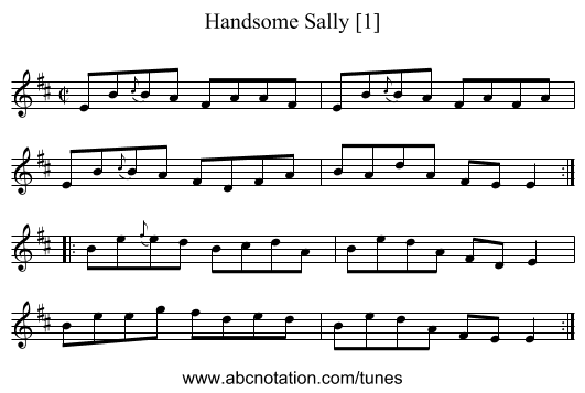 Handsome Sally [1] - staff notation