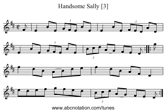 Handsome Sally [3] - staff notation