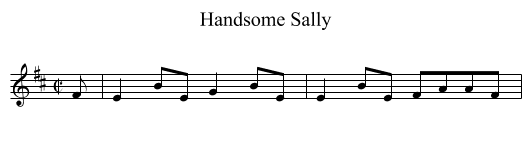 Handsome Sally - staff notation