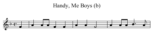 Handy, Me Boys (b) - staff notation