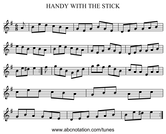 HANDY WITH THE STICK - staff notation
