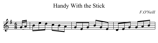 Handy With the Stick - staff notation
