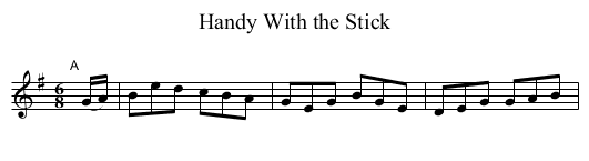 Handy With the Stick - staff notation