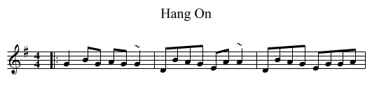Hang On - staff notation