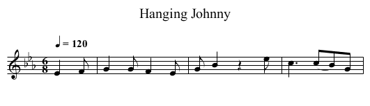 Hanging Johnny - staff notation