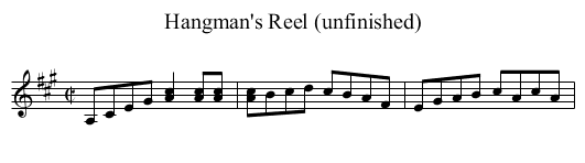Hangman's Reel (unfinished) - staff notation