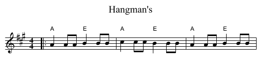Hangman's - staff notation