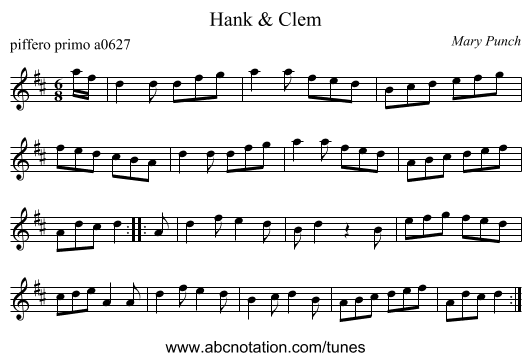 Hank & Clem - staff notation