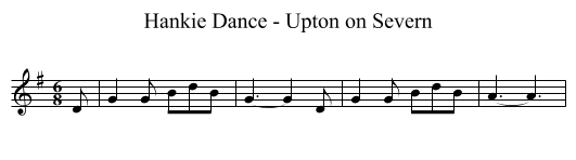 Hankie Dance - Upton on Severn - staff notation