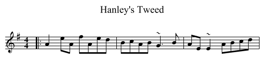 Hanley's Tweed - staff notation