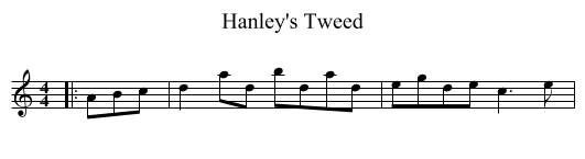 Hanley's Tweed - staff notation
