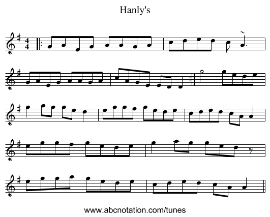 Hanly's - staff notation
