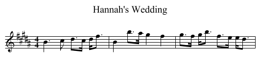 Hannah's Wedding - staff notation