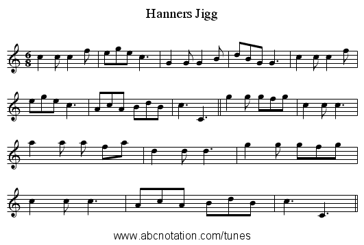 Hanners Jigg - staff notation