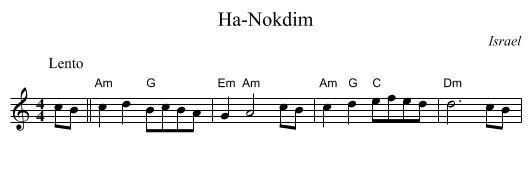 Ha-Nokdim - staff notation