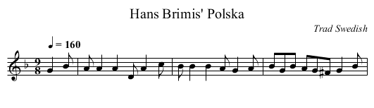 Hans Brimis' Polska - staff notation