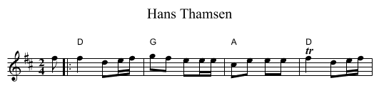 Hans Thamsen - staff notation