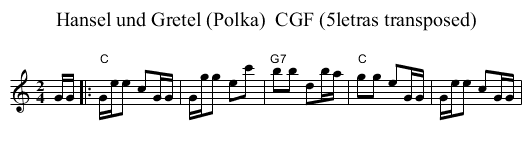 Hansel und Gretel (Polka)  CGF (5letras transposed) - staff notation