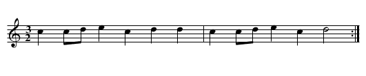 Hanter Dro / An Dro - staff notation