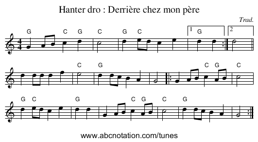 Hanter dro : Derrière chez mon père - staff notation