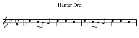 Hanter Dro - staff notation