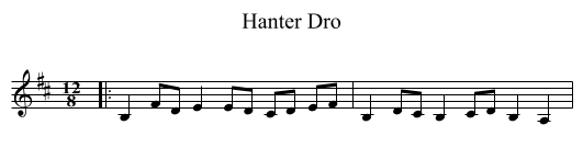 Hanter Dro - staff notation