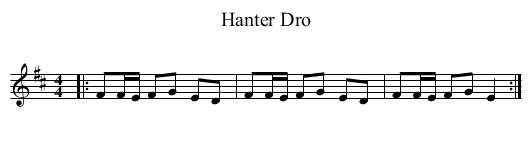 Hanter Dro - staff notation