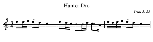 Hanter Dro - staff notation