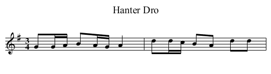 Hanter Dro - staff notation