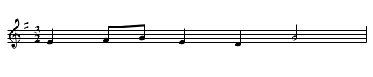 Hanter-Dro klamm #1 - staff notation