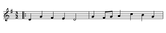 Hanterdro tune from the Morvan - staff notation