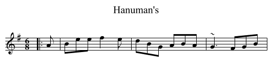 Hanuman's - staff notation