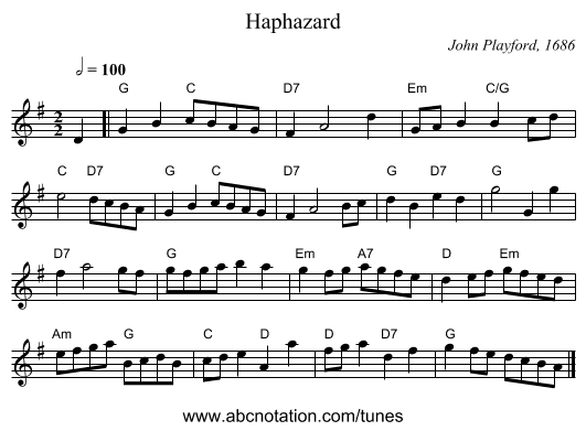 Haphazard - staff notation