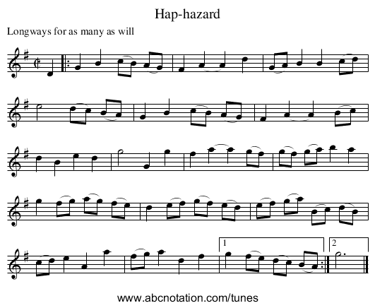 Hap-hazard - staff notation