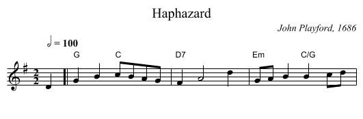 Haphazard - staff notation