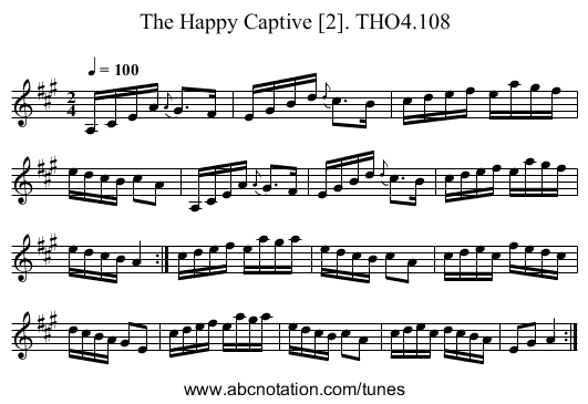 Happy Captive [2]. THO4.108, The - staff notation