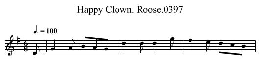 Happy Clown. Roose.0397 - staff notation
