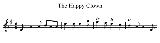Happy Clown, The - staff notation