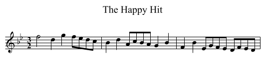 Happy Hit, The - staff notation