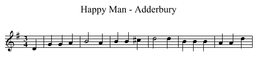 Happy Man - Adderbury - staff notation