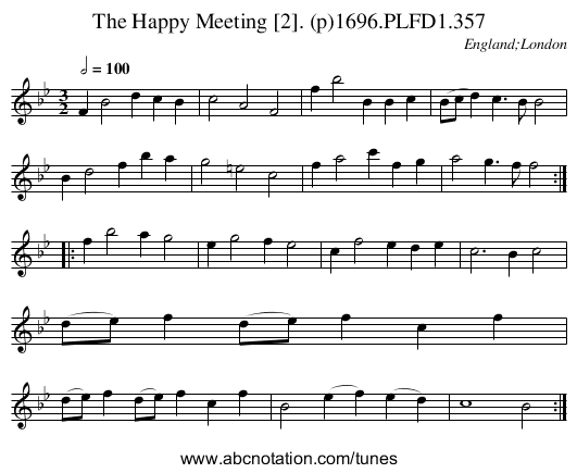 Happy Meeting [2]. (p)1696.PLFD1.357, The - staff notation
