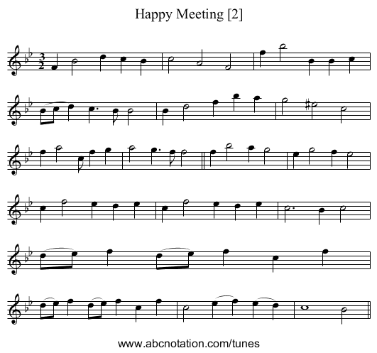 Happy Meeting [2] - staff notation