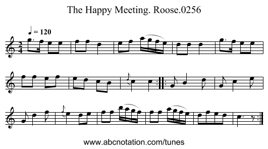 Happy Meeting. Roose.0256, The - staff notation